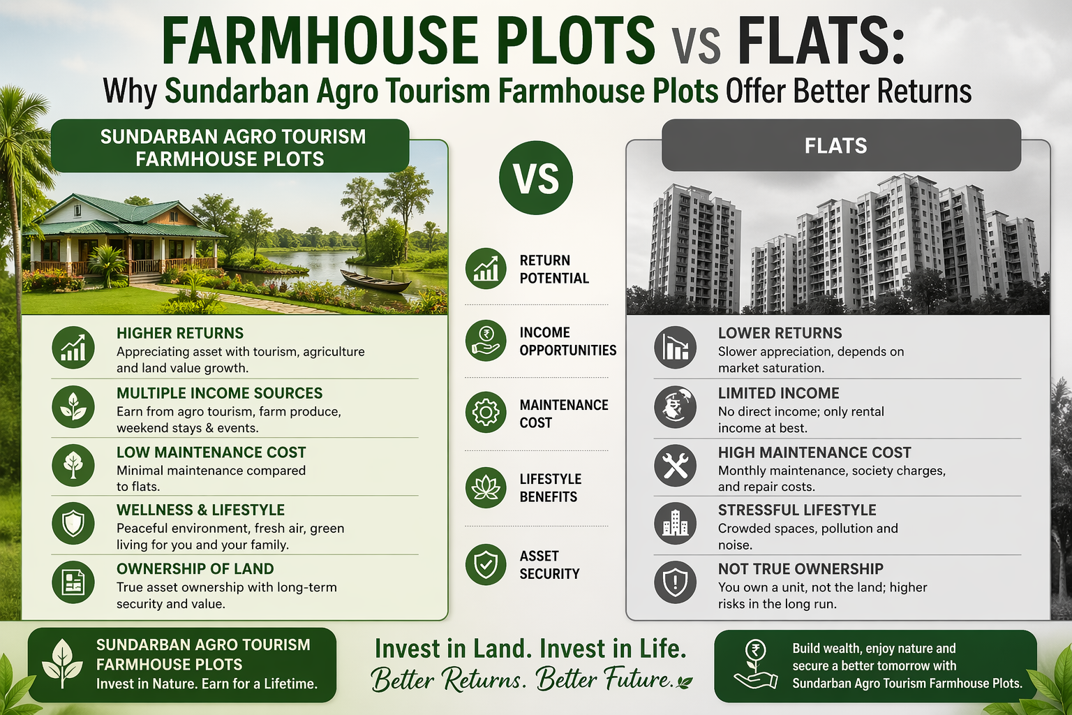 Farmhouse plots vs flats