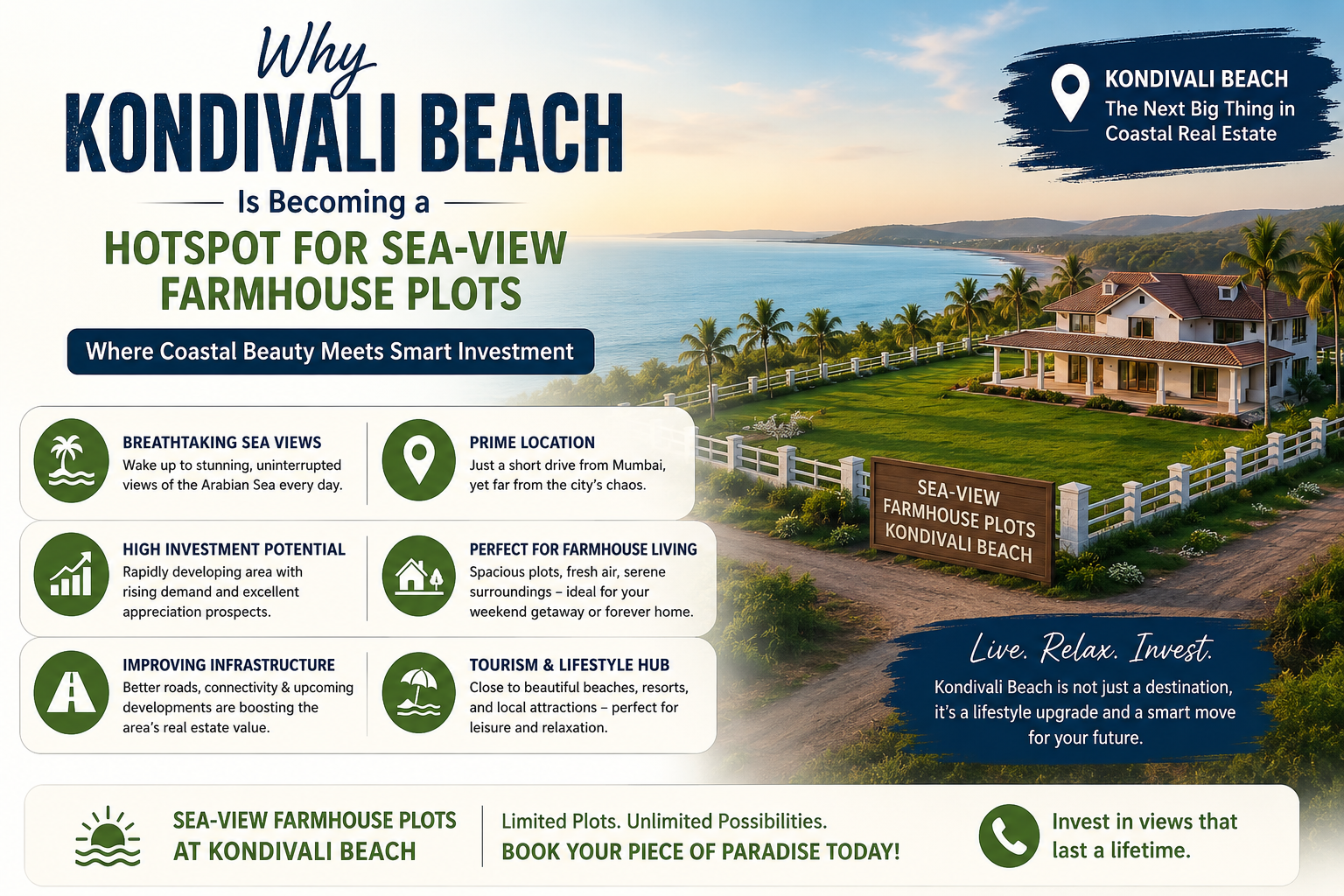 Kondivali Beach sea-view farmhouse plots