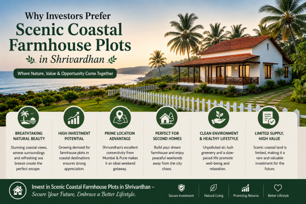 scenic coastal farmhouse plots Shrivardhan